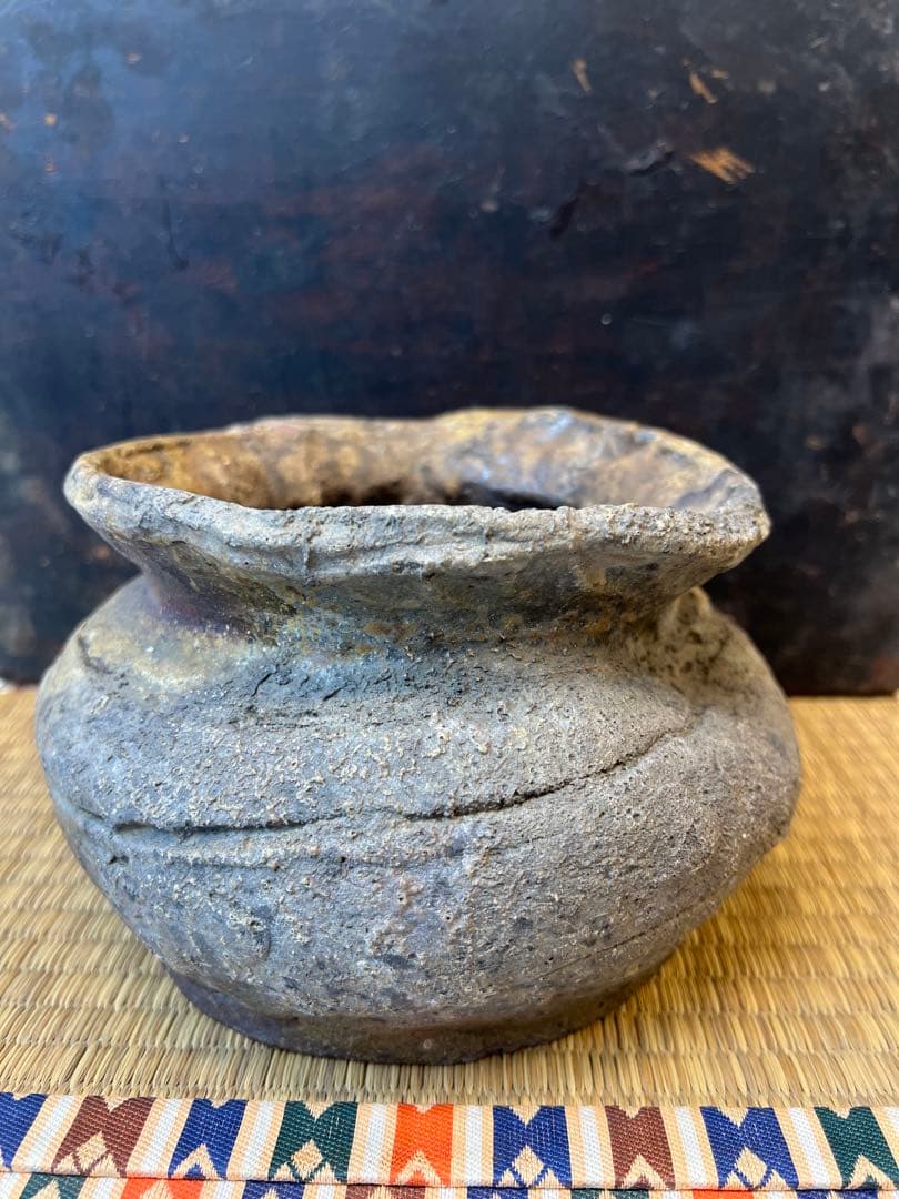 ［珍品］常滑焼、花瓶か水指、自然柚、江戸期　送料込み