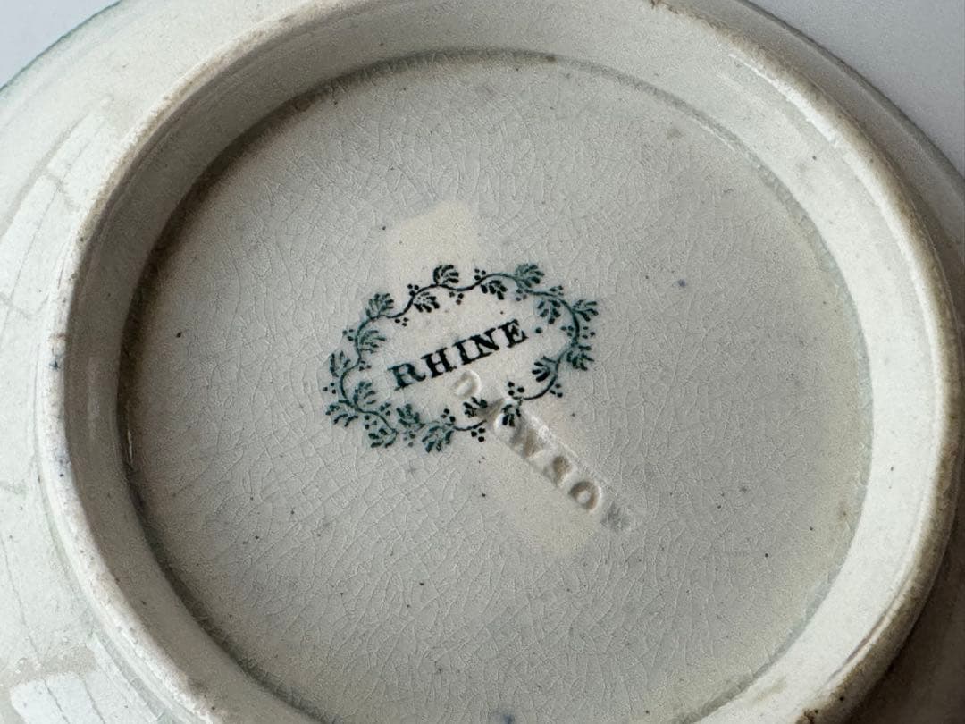 イギリス DAWSON デルフト焼 アンティーク 陶器 装飾皿 2枚セット