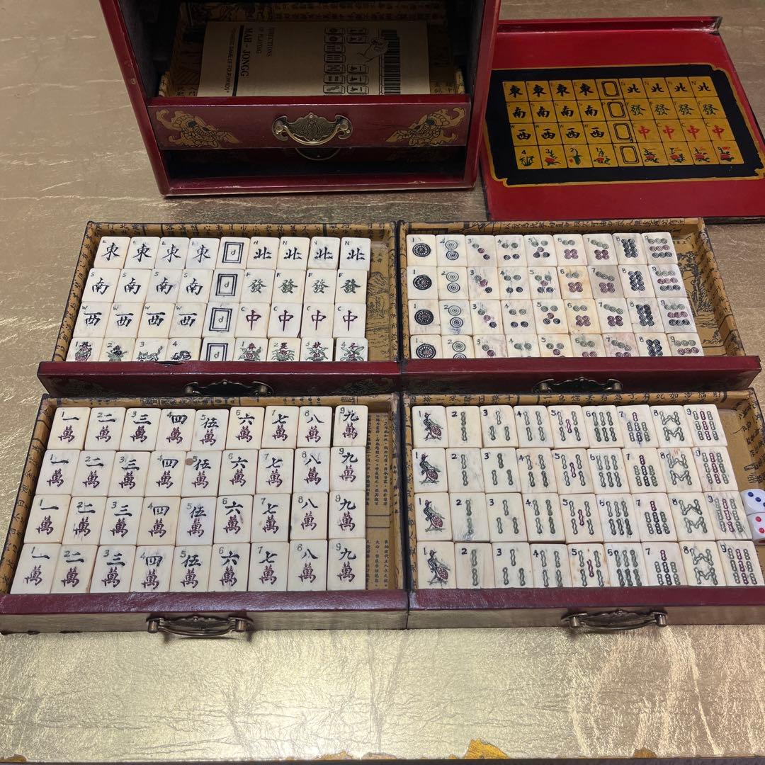 骨董 麻雀 木製 6引き出し