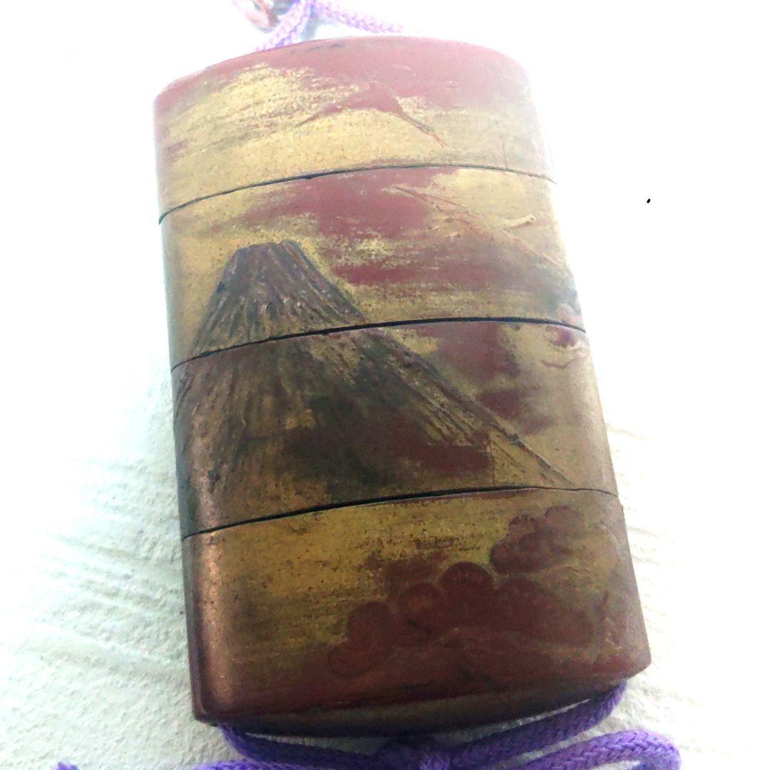 RITAO CHAN　印籠　根付　饅頭根付　富士　漆芸　蒔絵　木製　ミ10