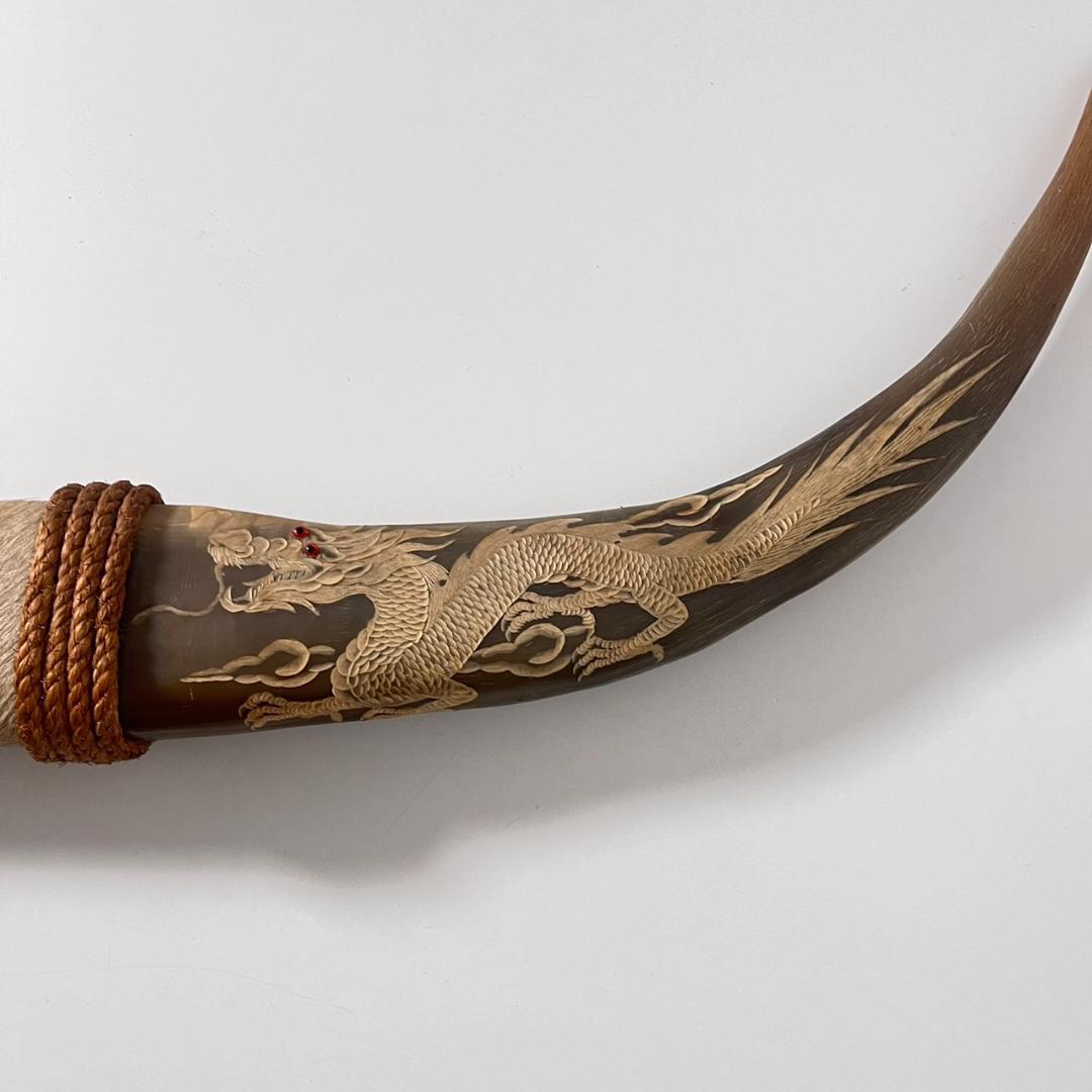 牛の角 約90センチ 龍 オブジェ 飾り インテリア 水牛 牛の角 約90