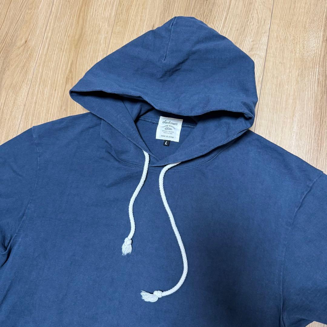 jackman ジャックマン ドツメ プルオーバー パーカー L ネイビーブルー