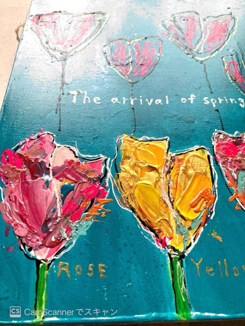 ポップアート 花 チューリップ 絵画 インテリア ハンドメイド BAEZ3