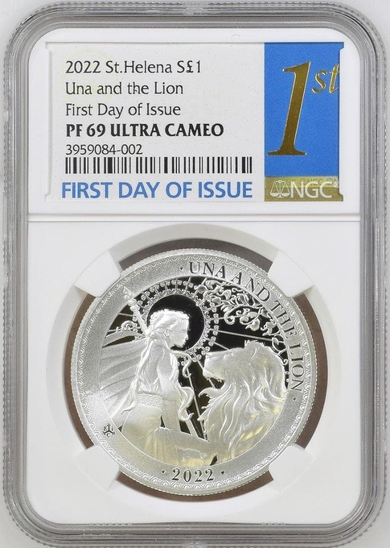 2022年 セントヘレナ ウナとライオン 1オンス銀貨 PF69 UC FDI