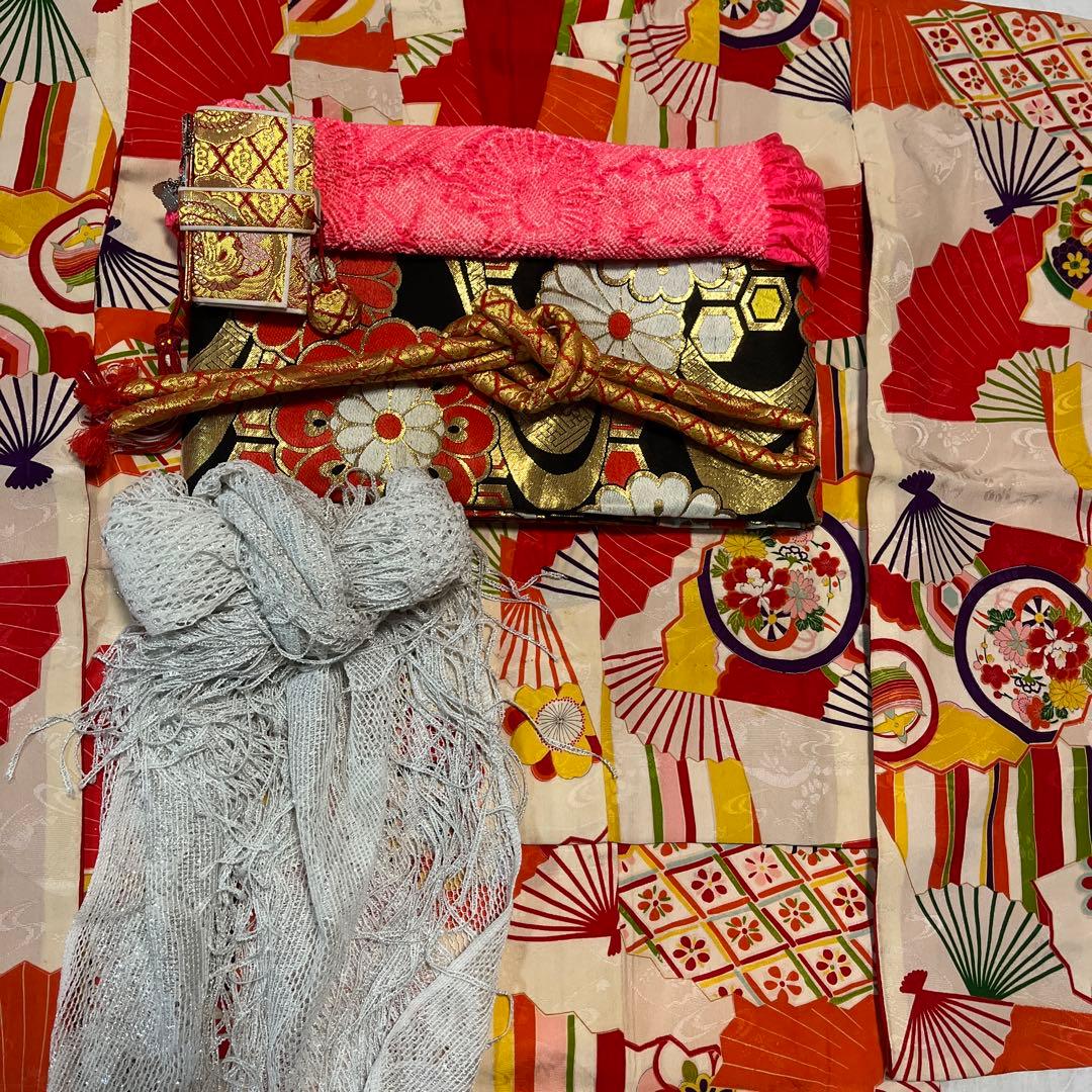 七五三　5歳　7歳　女の子　正絹　アンティーク