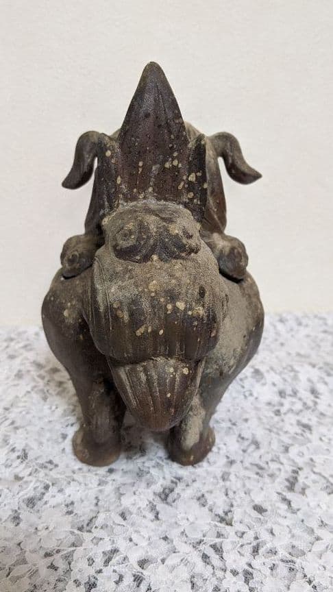 備前焼　香炉　獅子