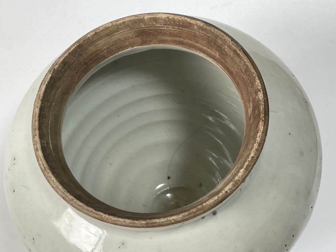 骨董 アンティーク 白磁 有蓋壺 沈香壺 古伊万里 白磁 李朝 蓋付壺