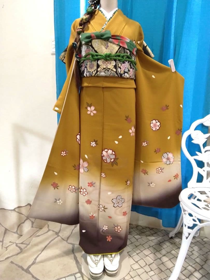 振袖フルセット、正絹振袖、成人式、重ね衿帯揚げ帯締め、西陣袋帯