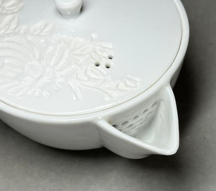 エビス】急須 湯冷まし 茶碗 出石焼 小嶋昇山造 盈進舎 白磁 煎茶道具 共箱