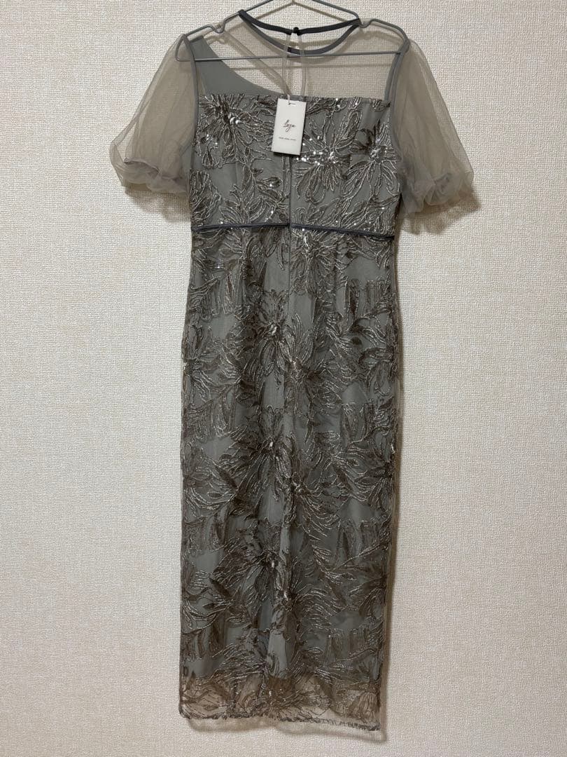 【お値下げ】leja アシンメトリーシアーフラワーワンピースドレス　オケージョン