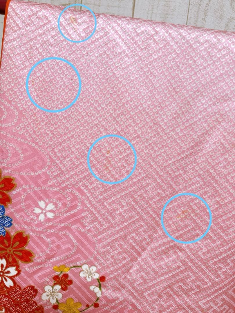 訳あり特価品♡七五三　7歳　女の子　ピンク　赤　鹿の子柄