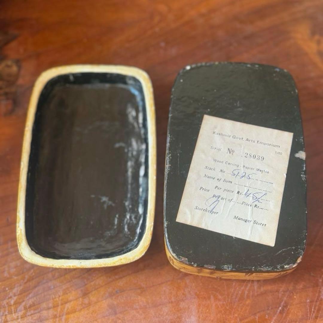 カシミール】アンティーク＊一点ものペイパーマッシュBOX