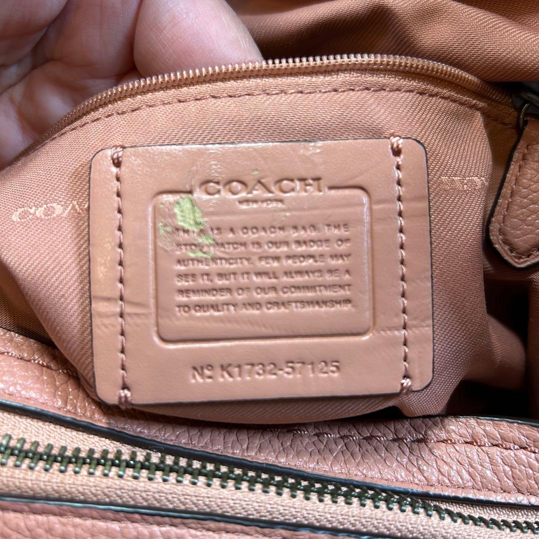 コーチ イーディー ショルダーバッグ トートバッグ ピンク 大容量 レザー