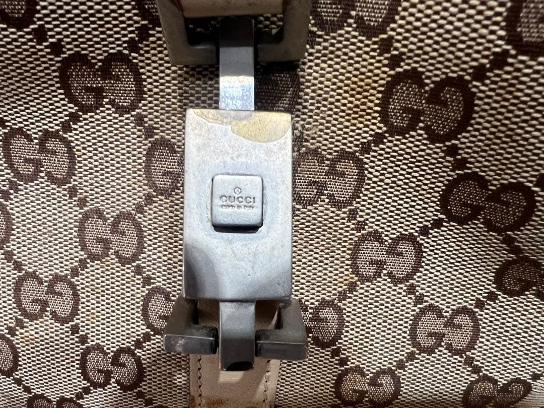 GUCCI グッチ ジャッキー GG柄 ショルダーバッグ キャンバス×レザー