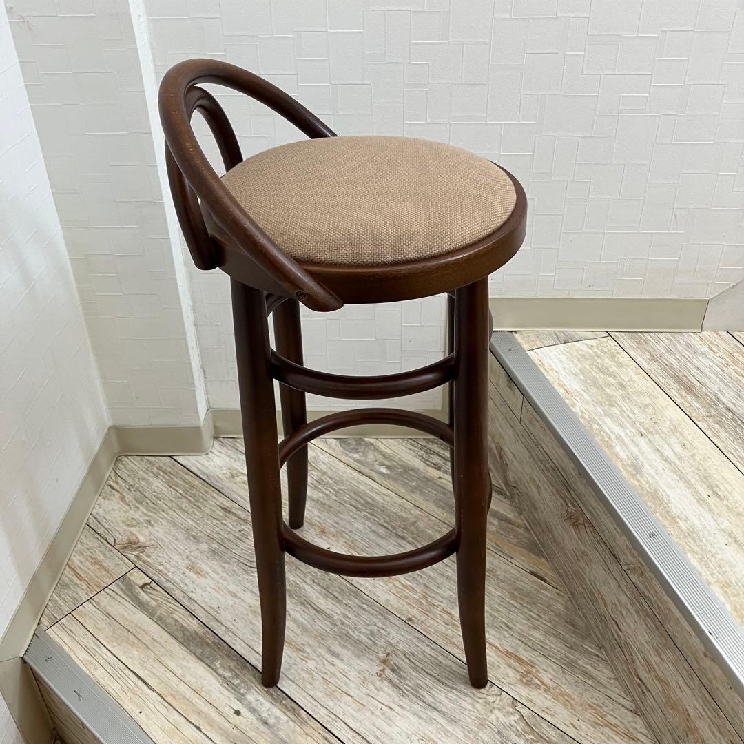 【希少】秋田木工 ベントウッド ハイスツール 曲げ木 丸椅子 カウンターチェア