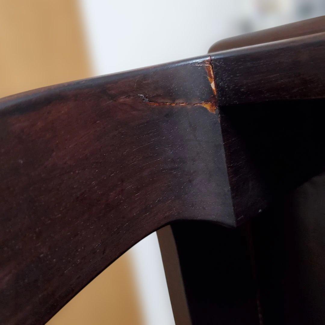 現地受渡】紫檀製ダークブラウン座卓 縦80cm×横121cm×高さ