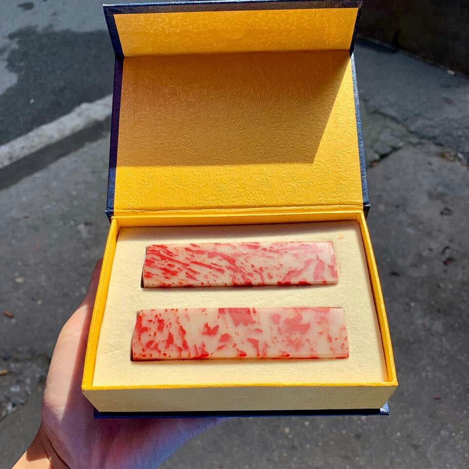 希少鶏血石 鶏血石(2点) 骨董品 石印材 【2枚】