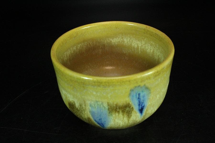 茶道具 清水正作 彩釉 京焼 茶碗 煎茶 美品 共箱(K-YC425)