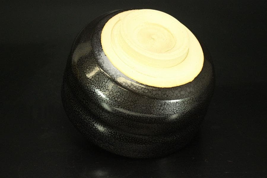 茶道具 天野達夫 油滴茶碗 共箱 師清水六兵衛(A257)