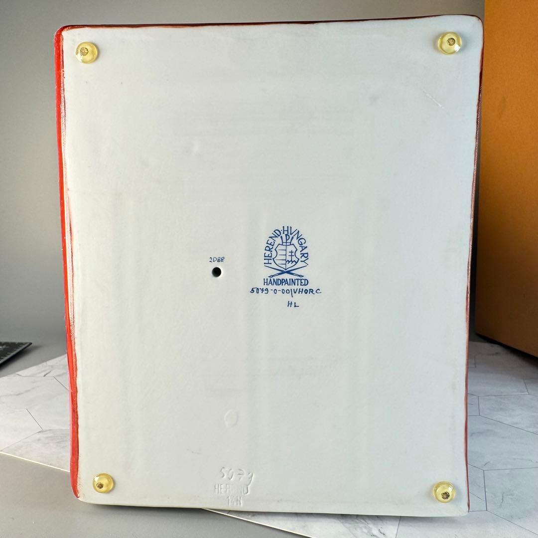 DA 1298 ヘレンド herend本の上のフクロウ 縁起物 置物 陶器