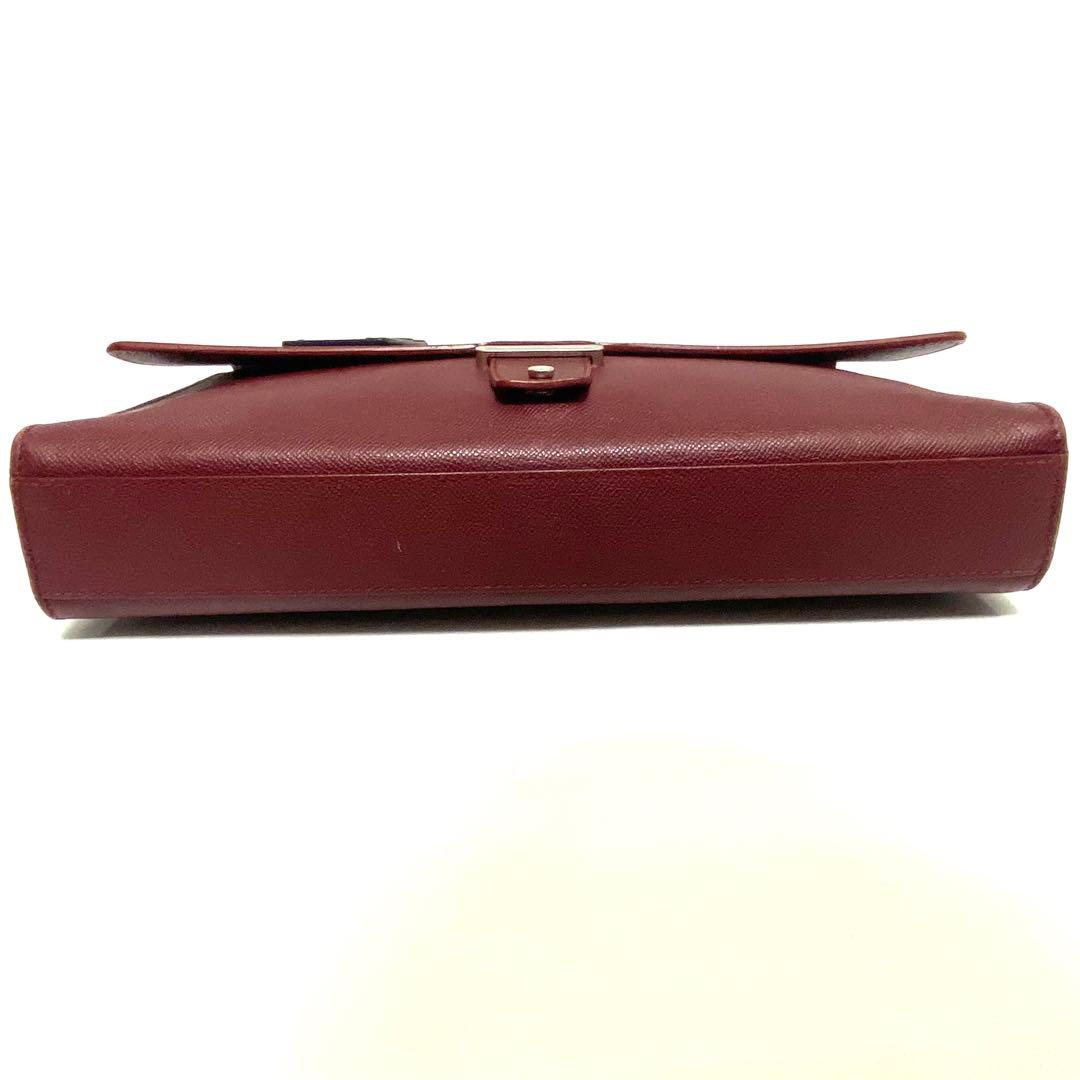 BVLGARI レザー ワインレッド チャーム ビジネスバッグ ブリーフケース