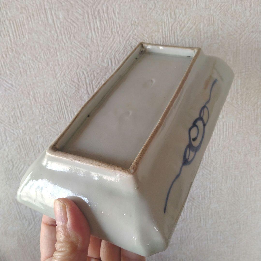 《新春セール！》古伊万里切込焼蛸唐草長皿二客