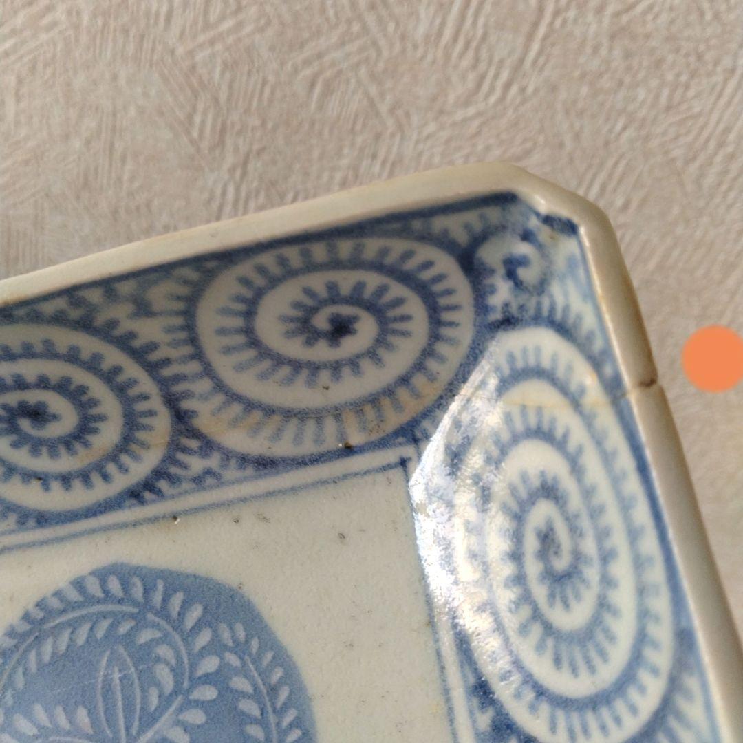 《新春セール！》古伊万里切込焼蛸唐草長皿二客