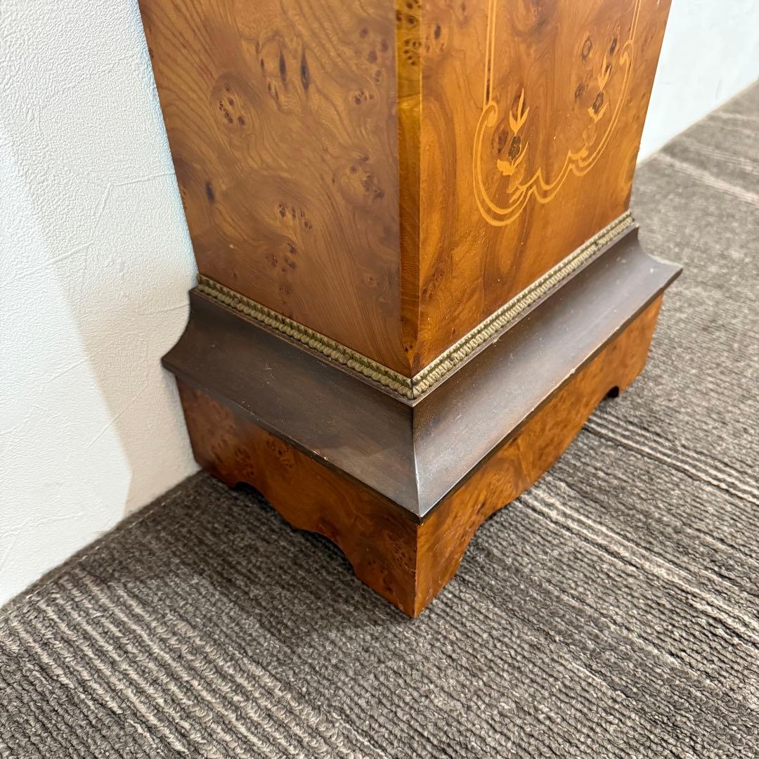 スペイン製 アンティーク 時計台 花台 真鍮 象嵌 大理石