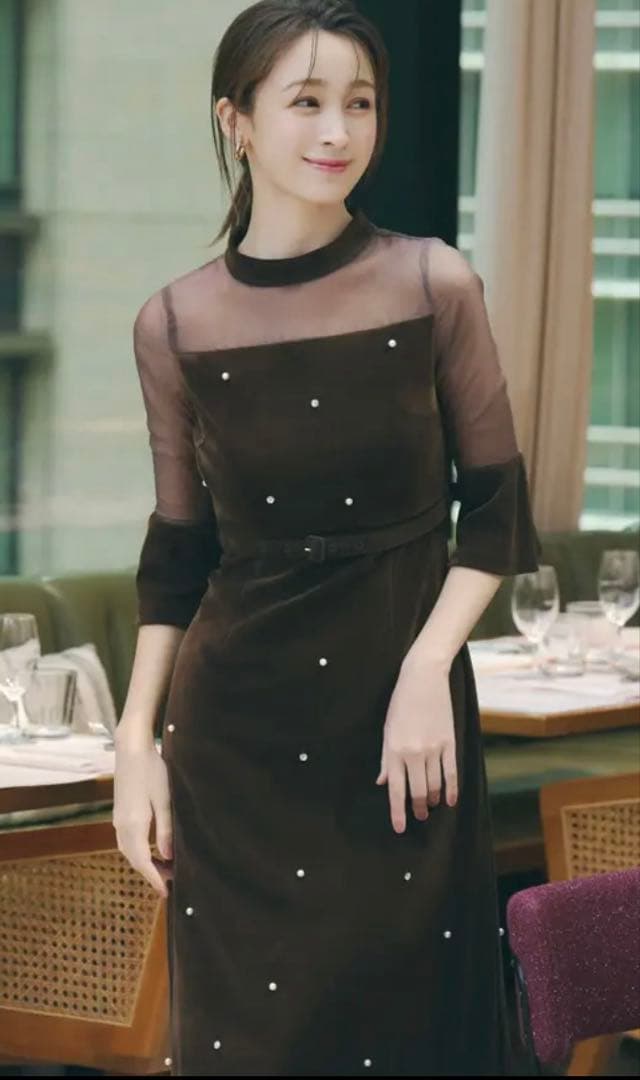 ダズリン 藤井サチコラボ パールビジューベロアナロードレス