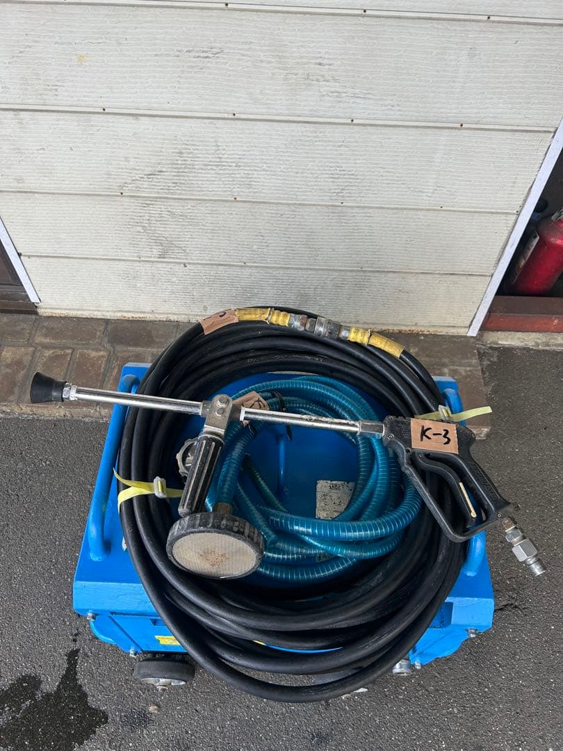K3☆ツルミHPJ-5ESM高圧洗浄機防音ガン・高圧ホース・給排水ホースセット