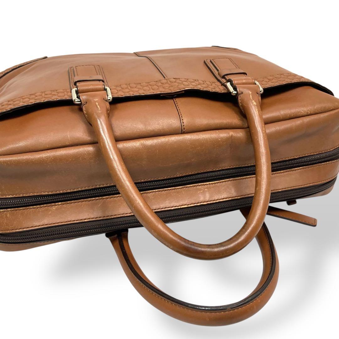 Coach コーチ　ビジネスバッグ　レザー　ブラウン シグネチャー　F70550