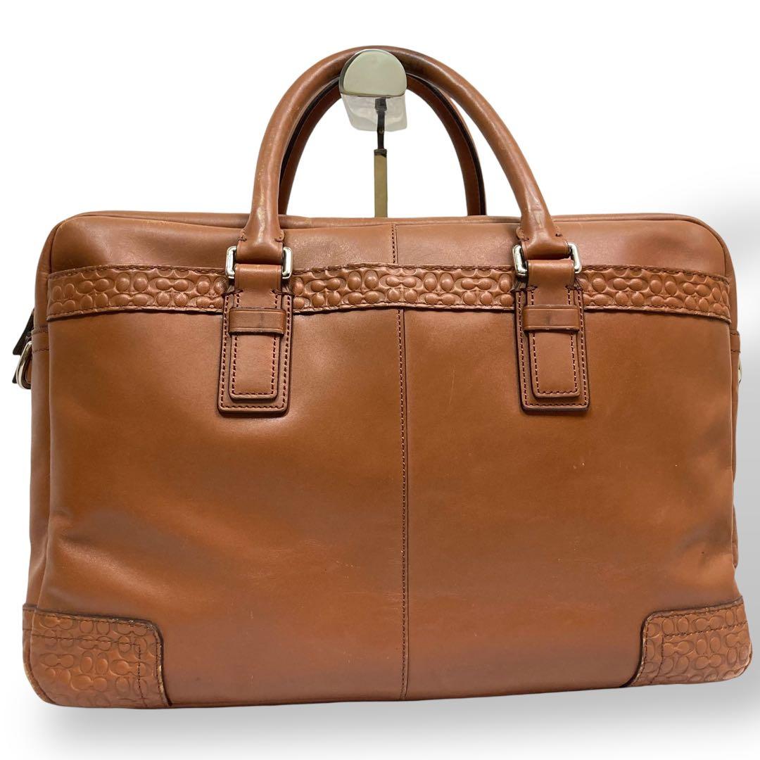 Coach コーチ　ビジネスバッグ　レザー　ブラウン シグネチャー　F70550