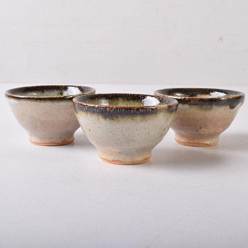 唐津焼　朝鮮唐津　煎茶碗　五客　時代箱　V　R8779