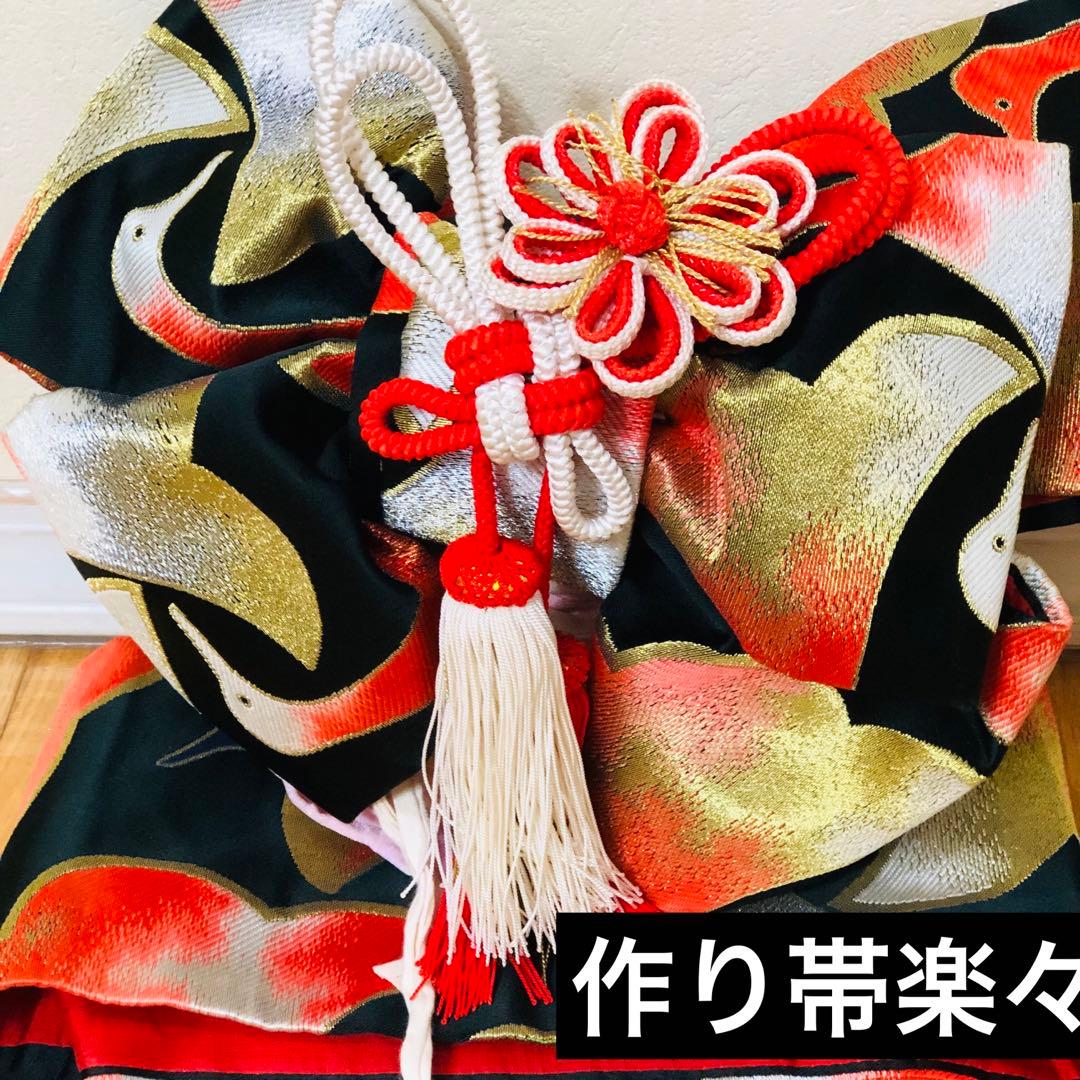 七五三七歳❣️四つ身着物未使用⭐︎薄ピンク花々金彩煌びやか絢爛⭐︎完全フルセット銘品