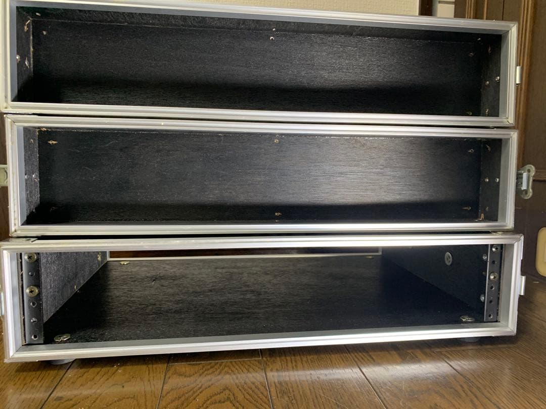 2U ラックケース 奥行き　約36cm アルミ・木