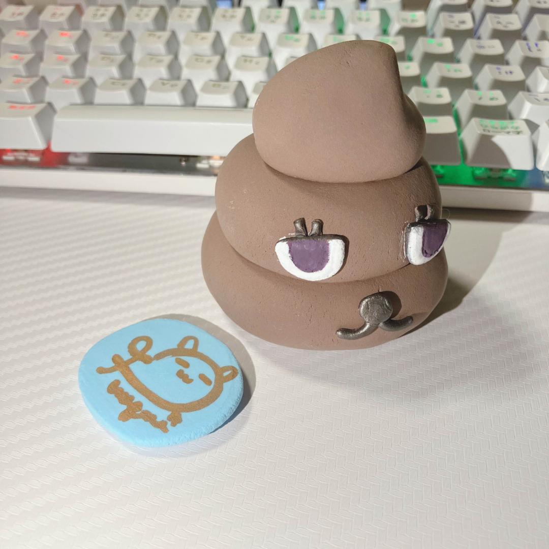 猫*ヨ様 茶色うんぴさん（手作り・サイン付き） mofusand展 吸盤で貼れるカーサイン(安全運転、猫ほど尊い) | mofusand