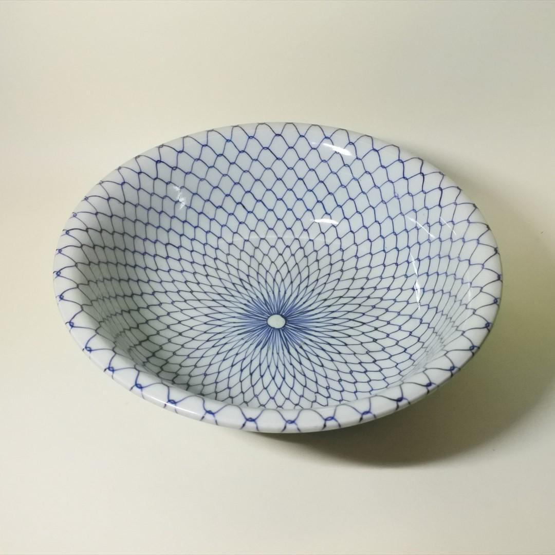 江戸後期　伊万里　染付　網手　大鉢　骨董品　アンティーク