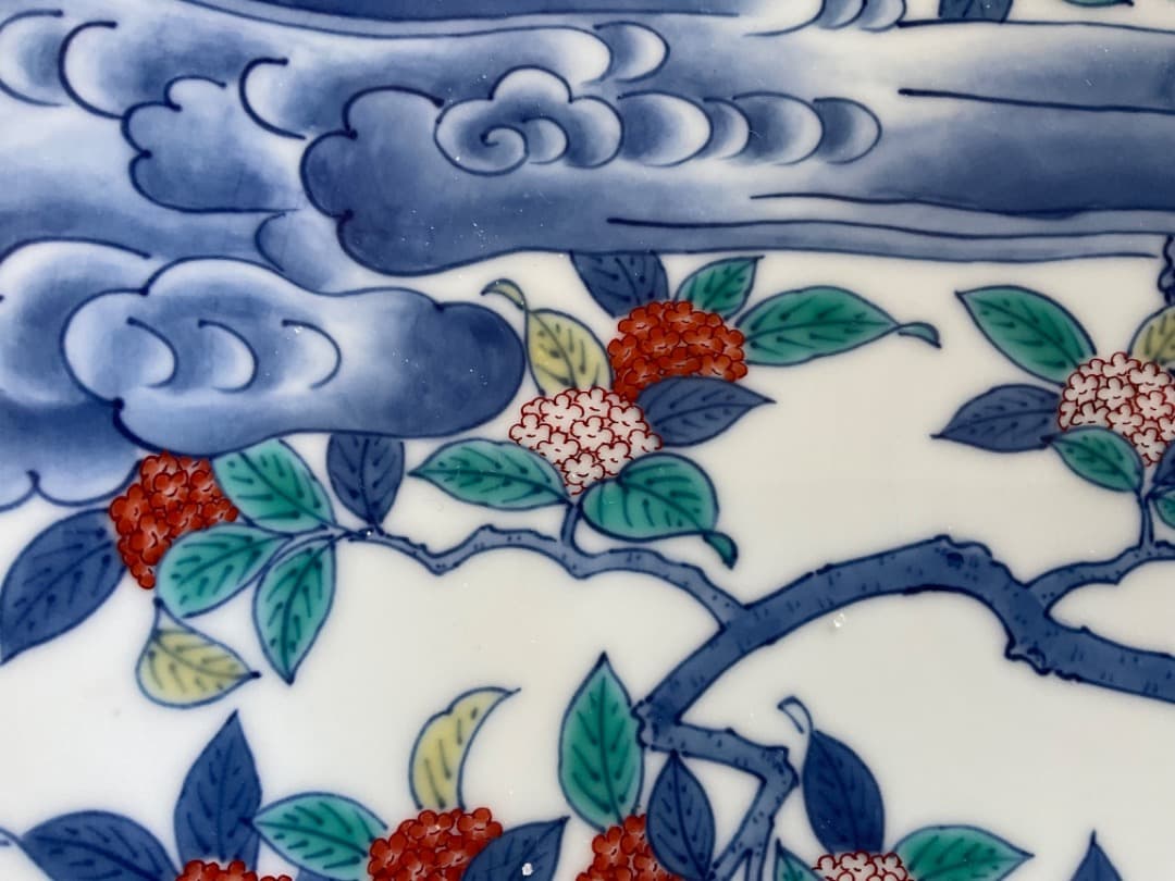 十三代今泉今右衛門 重要無形文化財「色鍋島皿」尺皿Iro Nabeshima