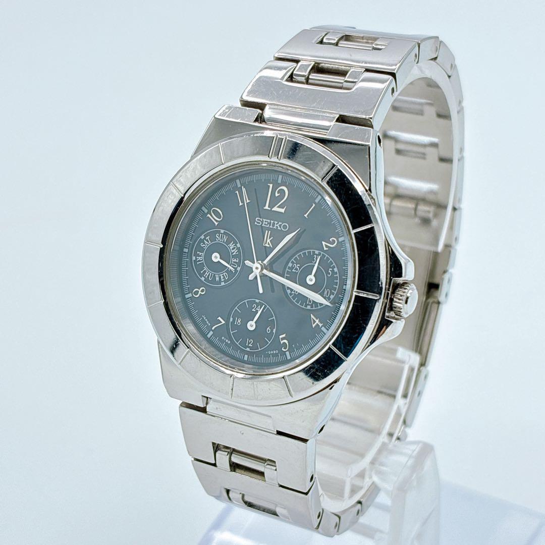 極上 SEIKO ルキア 黒文字盤 トリプルカレンダー クロノグラフ 1997