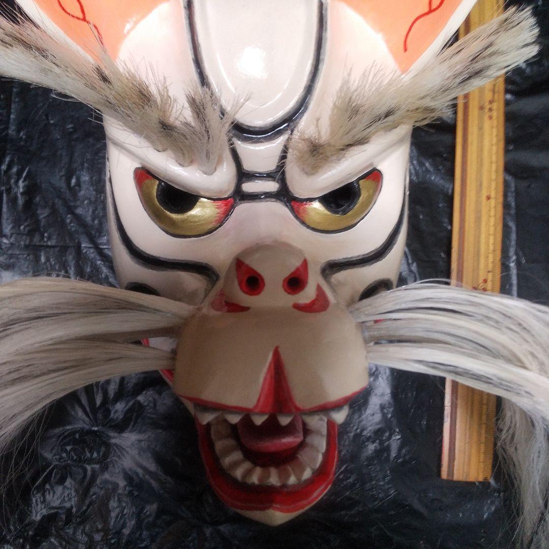 祭り面・「半面・狐」・木彫品 祭り面・「狐」(子供用)・木彫品 祭り面
