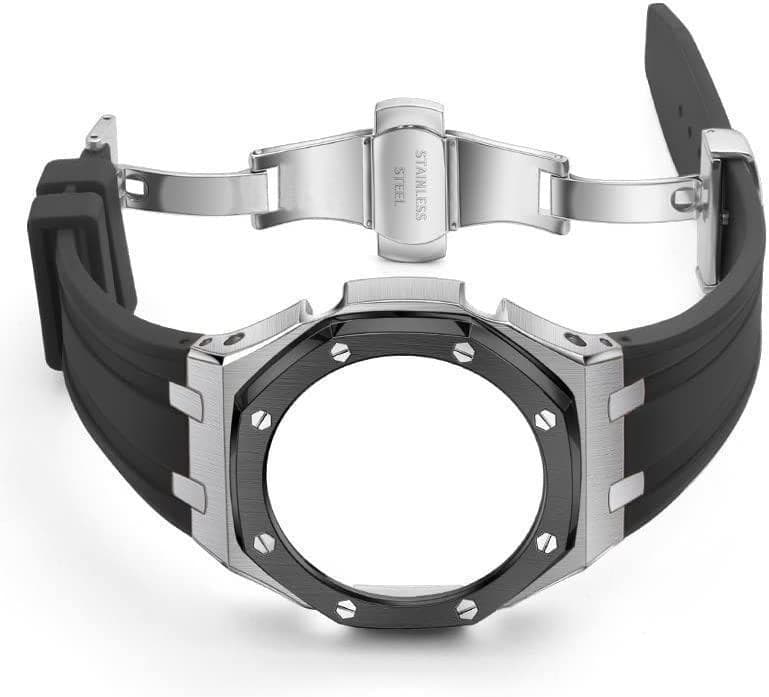 GA-2100 GA-2110 第四世代ベゼル&ベルト カスタム パーツ 銀＆黒