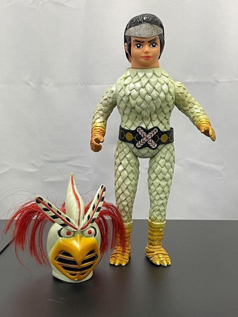 バンダイ★変身忍者嵐★面取り★面取れ★ソフビ★フィギュア★昭和レトロ　おもちゃ