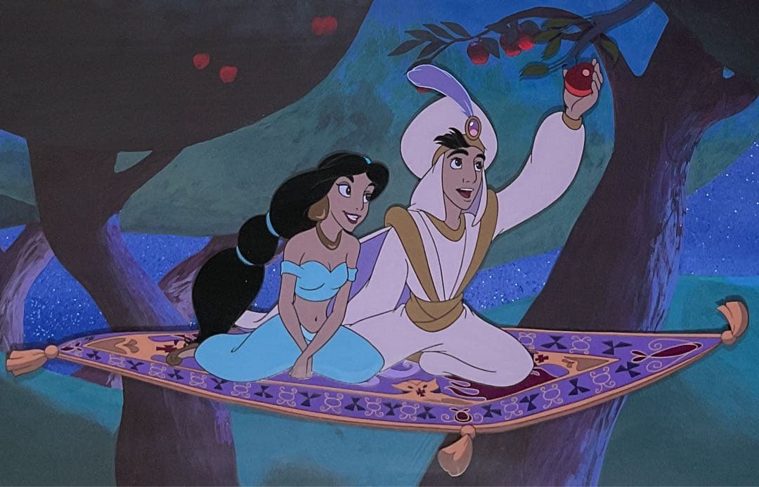 ディズニー限定セル画】アラジン＆ジャスミン Magic Carpet Ride