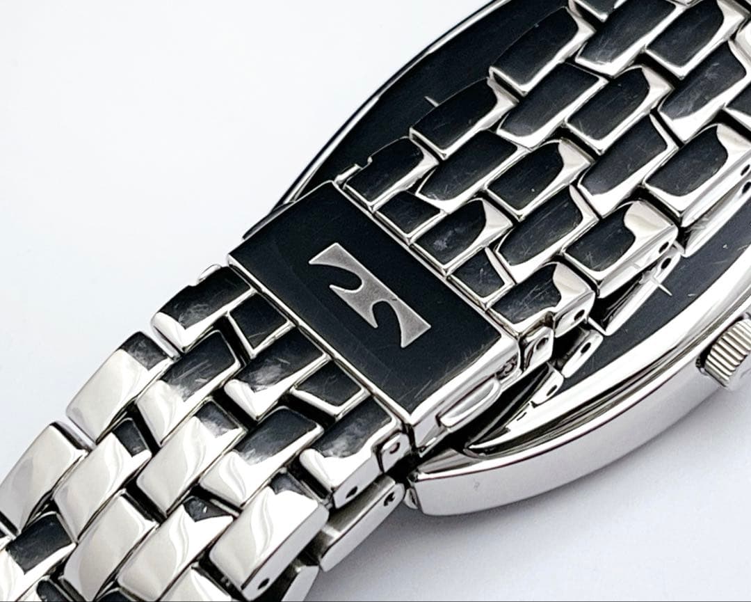 TECHNOS テクノス デイデイト ブラック文字盤 トノー型 メンズ 腕時計