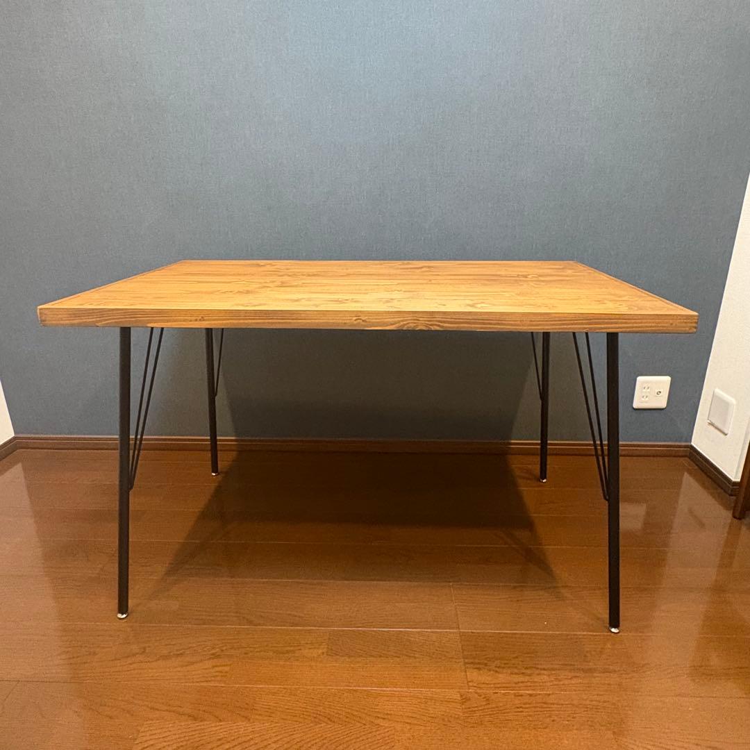 無垢材天板 ダイニングテーブル 幅120 奥行70 4人掛 天然木パイン材