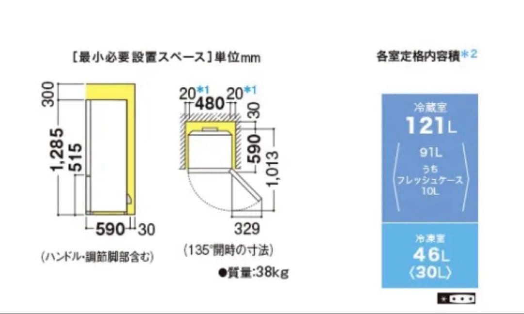シャープ 冷凍冷蔵庫 (167L どっちもドア) 2ドア SJ-D17D-S