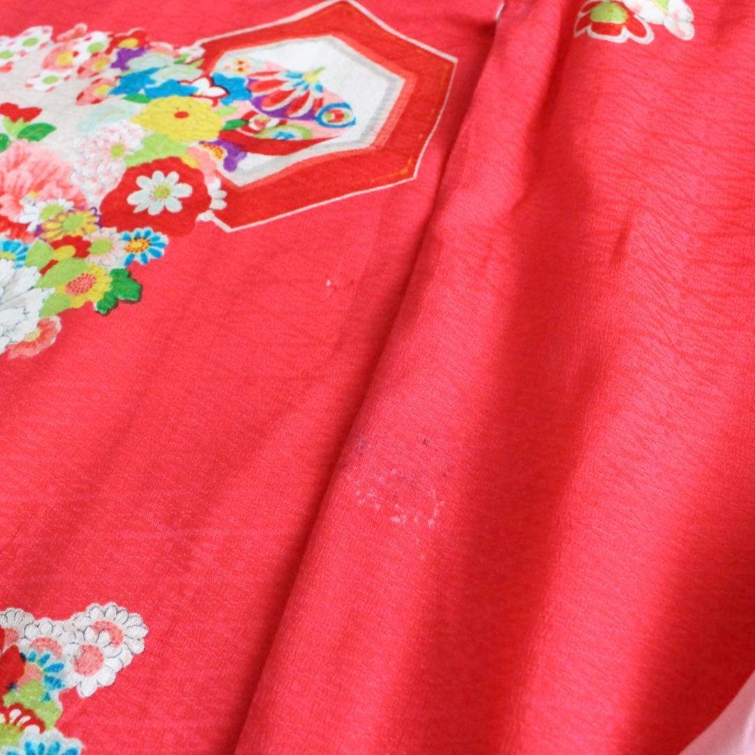 七五三 3歳 女の子 子供 正絹 アンティーク 着物 被布 セット