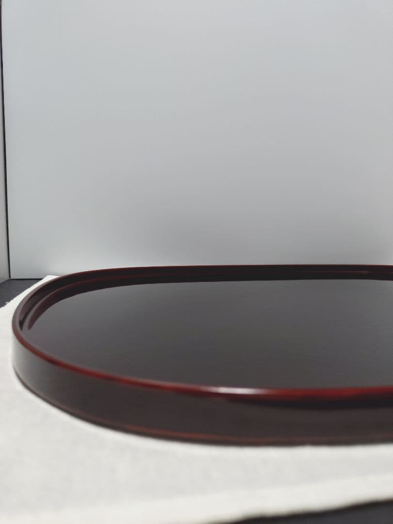 値下げ【新品未使用】越前塗　溜塗（ためぬり）尺3小判盆