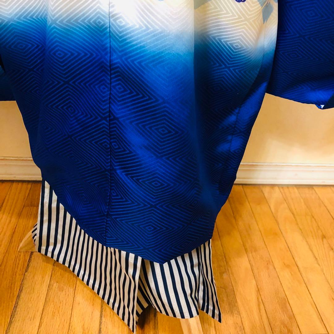 七五三 五歳‼️豪華Blue系鷹巻物金彩煌びやか❤️完全フルセット‼️家から揃える無し