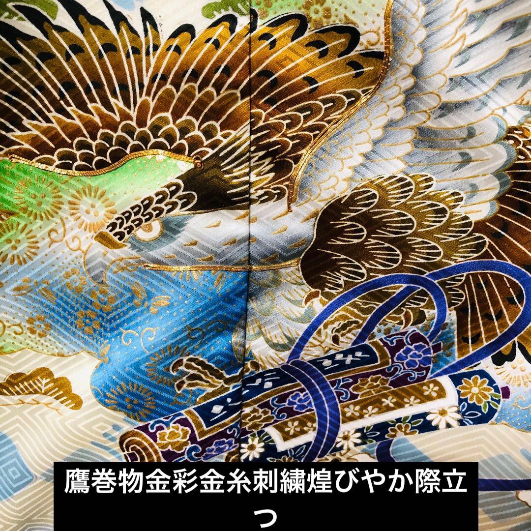 七五三 五歳‼️豪華Blue系鷹巻物金彩煌びやか❤️完全フルセット‼️家から揃える無し